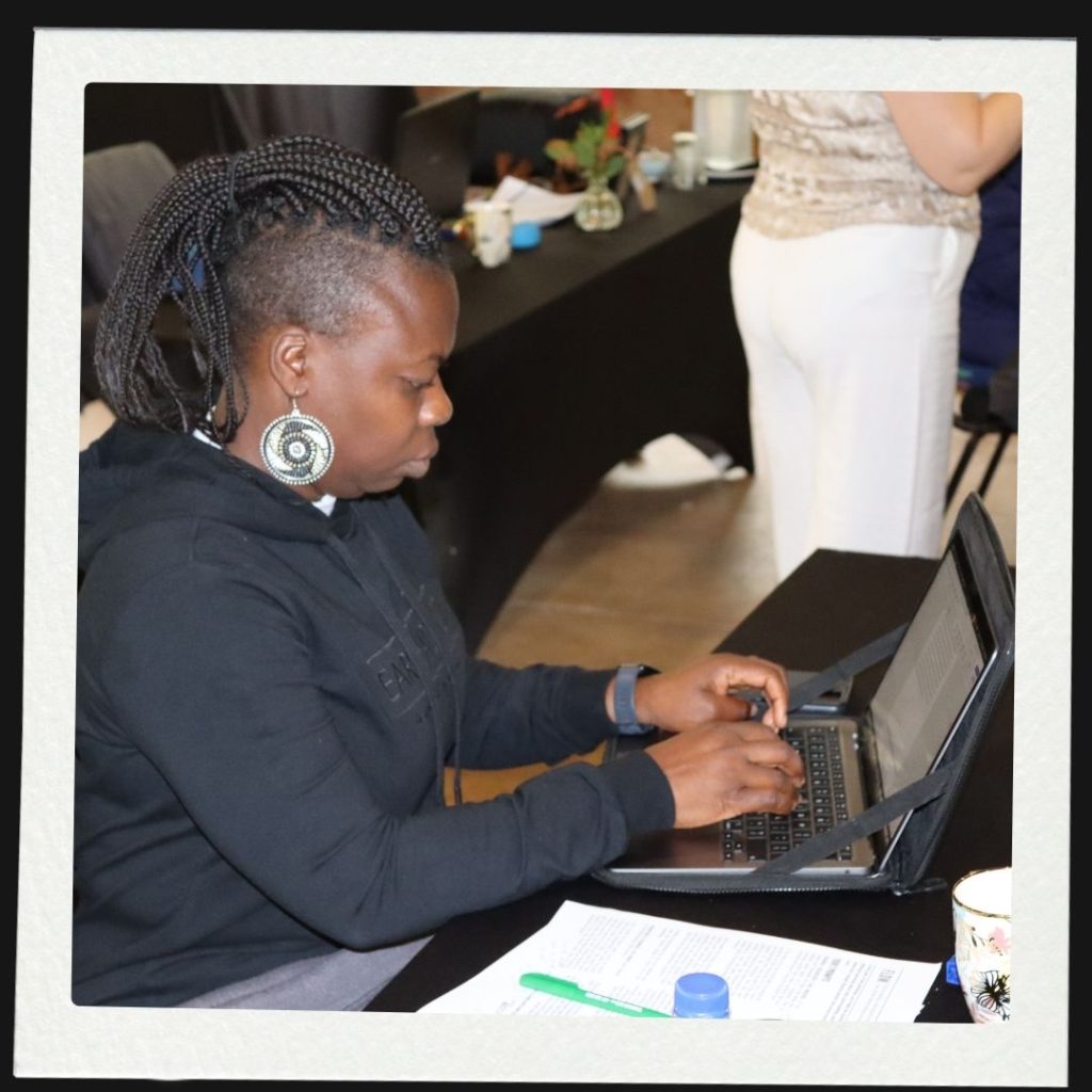 Mavis at the Write Learn and Earn Writing Retreat